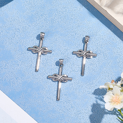 3Pcs 304 Stainless Steel Pendants STAS-BBC0007-70-1