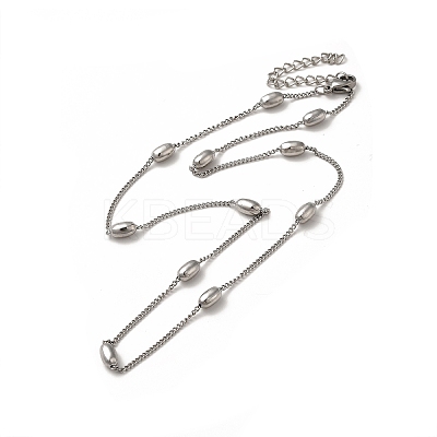 Non-Tarnish 304 Stainless Steel Curb Chain Necklaces NJEW-P275-01P-1
