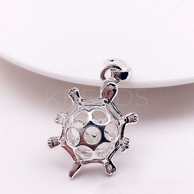 Brass Bead Cage Pendants BECA-PW0001-07E-1