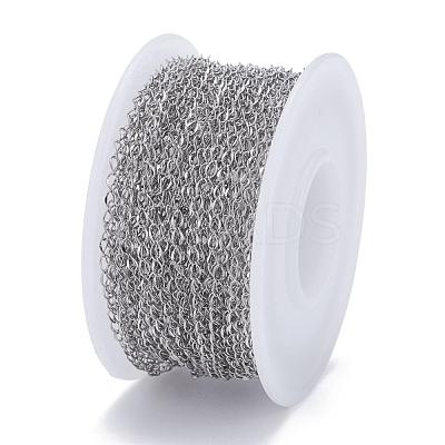 Tarnish Resistant 304 Stainless Steel Curb Chains CHS-L001-56-0.3mm-1