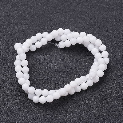 Natural White Jade Beads Strands X-GSR4mmC067-1