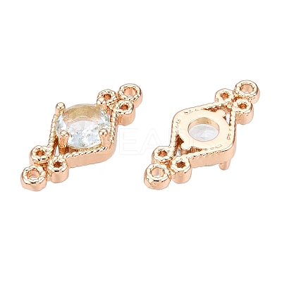 Brass Pave Faceted Glass Connector Charms FIND-T070-03G-1