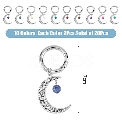 20Pcs 10 Style Tibetan Style Gemstone Bead Shoe Charms HJEW-AB00708-1