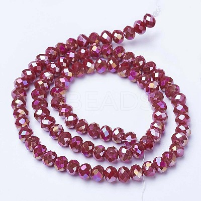 Electroplate Glass Beads Strands EGLA-A034-P3mm-B04-1