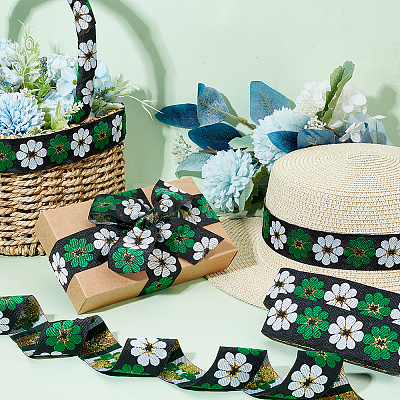 Ethnic Style Embroidery Polyester Ribbons OCOR-WH0070-10F-03-1