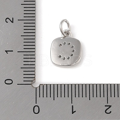 Rack Plating Brass Micro Pave CLear Cubic Zirconia Charms KK-E110-14P-C-1
