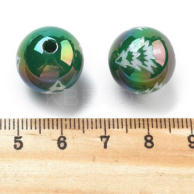 Christmas Theme UV Plating Acrylic Beads OACR-M022-08D-1