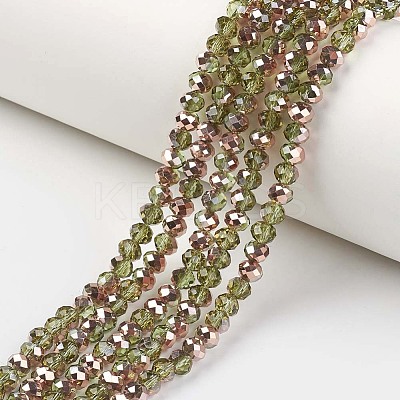 Electroplate Transparent Glass Beads Strands EGLA-A034-T6mm-N03-1