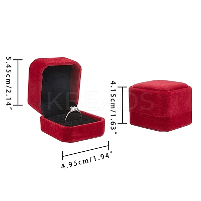 Square Velvet Ring Boxes LS-VBOX-WH0002-01B-1
