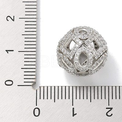 Rack Plating Brass Micro Pave Cubic Zirconia Beads KK-L224-019P-1