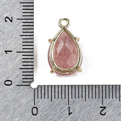Natural Strawberry Quartz Faceted Pendants G-M431-16G-06-1