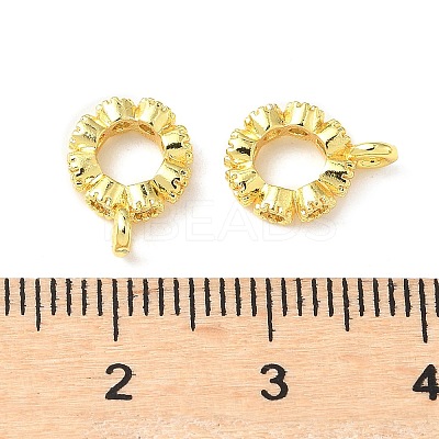 Brass Micro Pave Clear Cubic Zirconia Tube Bails KK-A254-02B-G-1