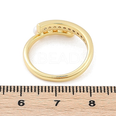 Brass Micro Pave Clear Cubic Zirconia Finger Rings for Women RJEW-R011-08G-02-1