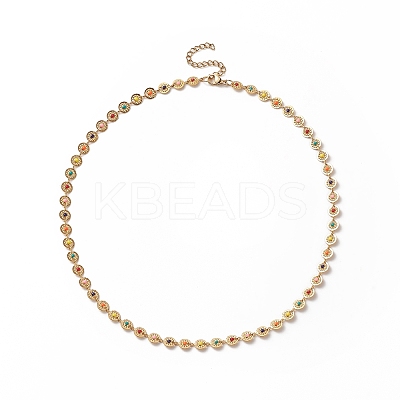 Colorful Enamel Flower Link Chain Necklace NJEW-JN04233-1