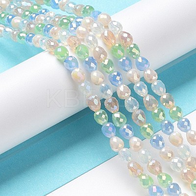 Electroplated Glass Beads Strands GLAA-B013-01D-1