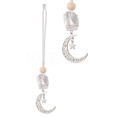 Moon 201 Stainless Steel Pendant Decorations HJEW-JM00958-03-1