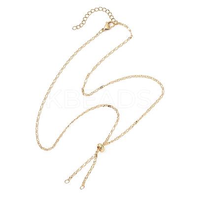 1.5MM Brass Textured Oval Link Chain Slider Necklace Making AJEW-JB01545-02-1
