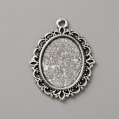 Tibetan Style Zinc Alloy Pendant Cabochon Settings FIND-WH0111-569AS-1