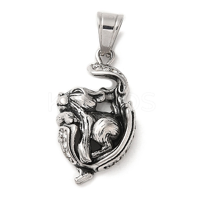 316L Stainless Steel Tibetan Style Rhinestone Pendants STAS-D096-01D-AS-1