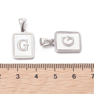 304 Stainless Steel Pave Shell Pendants STAS-G327-01P-G-1