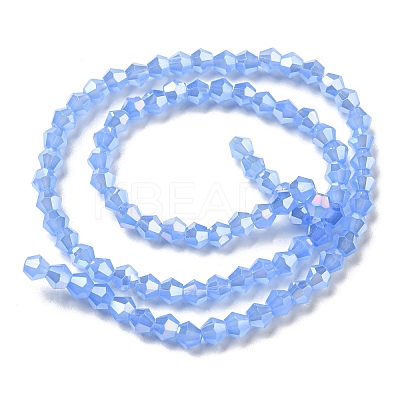 Imitation Jade Electroplate Glass Beads Strands GLAA-F029-J4mm-A04-1