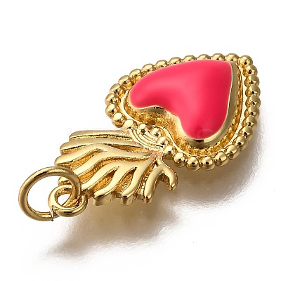 Golden Tone Brass Enamel Pendants X-KK-K750-01G-B-1