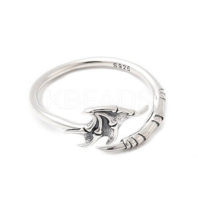 925 Sterling Silver Cuff Rings RJEW-P171-03AS-1