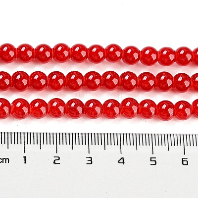 Baking Paint Imitation Jade Glass Round Bead Strands DGLA-Q021-6mm-29-1