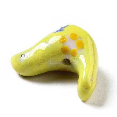 Handmade Printed Porcelain Beads PORC-F005-04E-1