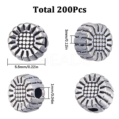 200Pcs Tibetan Style Alloy Beads PALLOY-SC0004-20AS-1