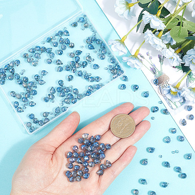 2 Strands Transparent Electroplate Glass Beads Strands EGLA-SP0001-24B-1