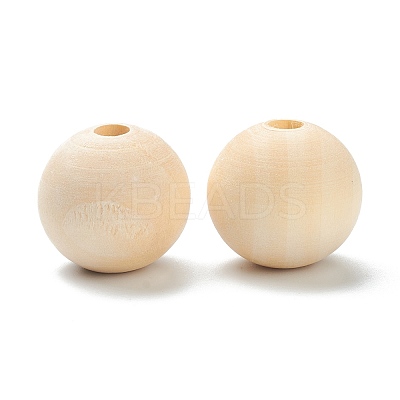 Natural Unfinished Wood Beads WOOD-XCP0001-19A-1