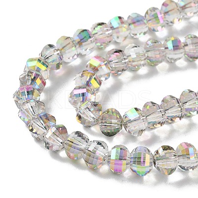 Transparent Electroplate Glass Beads Strands GLAA-Q099-C01-06-1