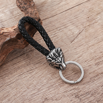 Braided PU Leather Keychains FR5253-1