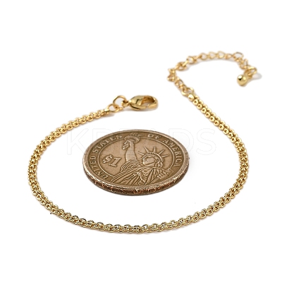 Brass Rope Chain Bracelets for Women BJEW-G735-08G-1