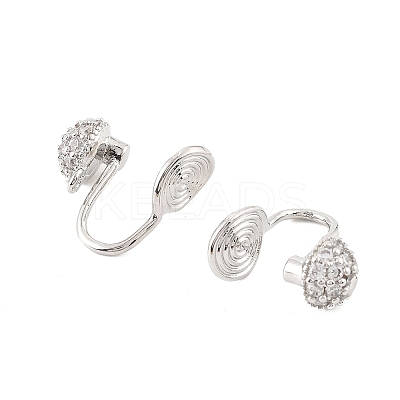 Brass Clip-on Earring Findings KK-K371-27B-P-1