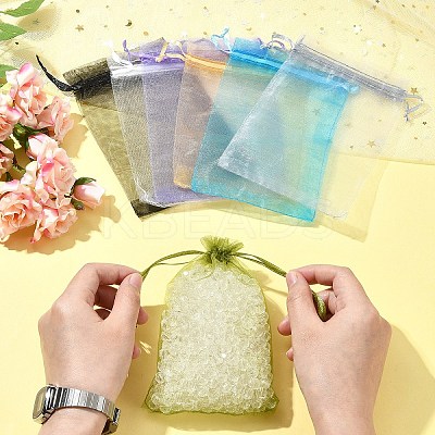 50Pcs Organza Bags Jewellery Storage Pouches Wedding Favour Party Mesh Drawstring Gift OP-FS0001-05G-1