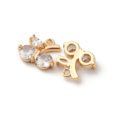 Brass Micro Pave Cubic Zirconia Pendants KK-Z112-10G-1