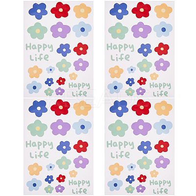 PVC Self Adhesive Flower Car Sticker DIY-WH0453-57A-1