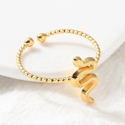 304 Stainless Steel Cuff Rings for Women RJEW-B118-01G-1