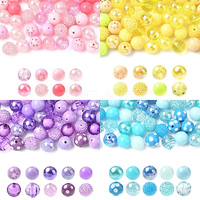 50Pcs 10 Styles Acrylic & Resin Round Beads Sets DIY-YW0012-03A-1
