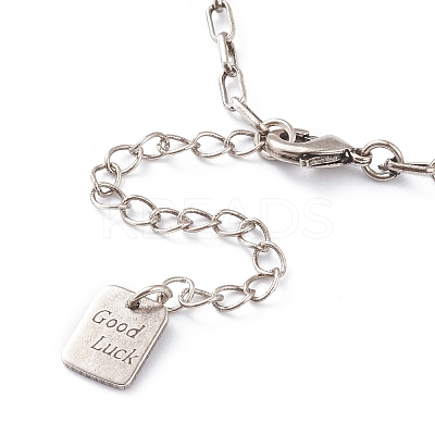 Brass Paperclip Chain Necklaces NJEW-H206-02AS-1