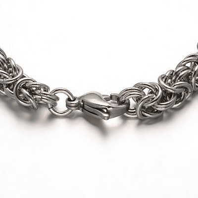 Tarnish Resistant 304 Stainless Steel Byzantine Chain Bracelets STAS-L149-01-1