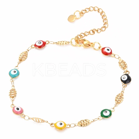 304 Stainless Steel Link Bracelets BJEW-O183-14G-1