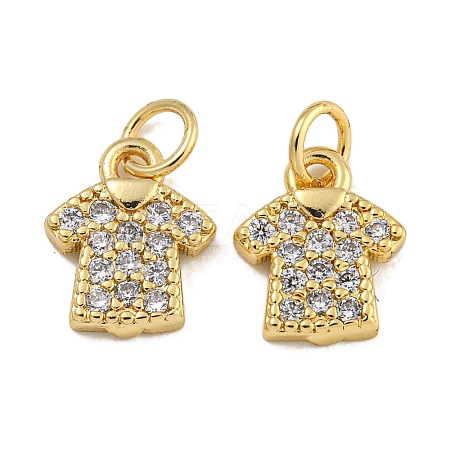 Rack Plating Brass Micro Pave Clear Cubic Zirconia Charms KK-U030-20G-1