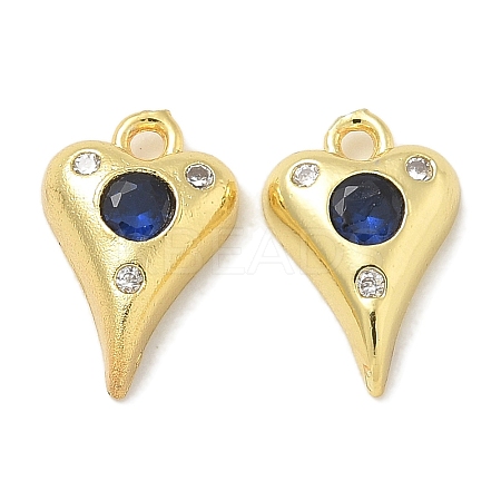 Rack Plating Brass Micro Pave Cubic Zirconia Pendants KK-L224-010G-1