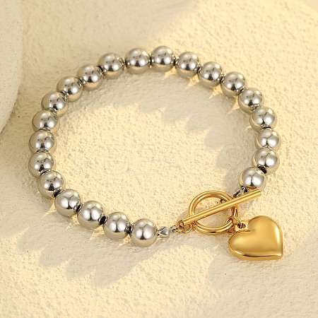 304 Stainless Steel Charm Bracelets BJEW-G750-03A-GP-1
