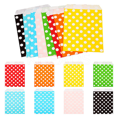 40Pcs 8 Colors Kraft Paper Bags CARB-TA0001-07-1