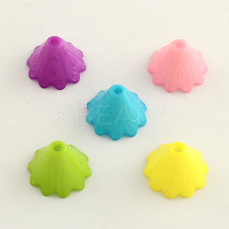 Opaque Acrylic Flower Bead Caps SACR-Q099-M81-1