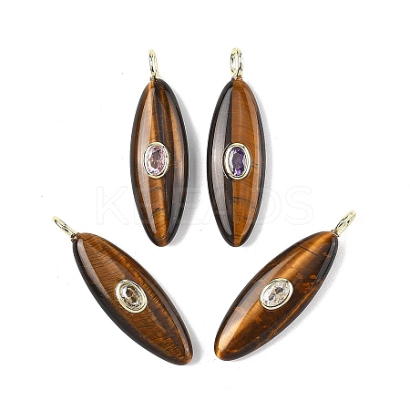 Natural Tiger Eye Pendants G-D357-01C-1